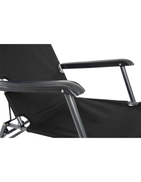 Fotel wielopozycyjny level z zagłówkiem czarny