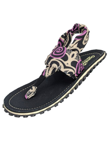 Gumbies - damskie japonki slingback - black swirls