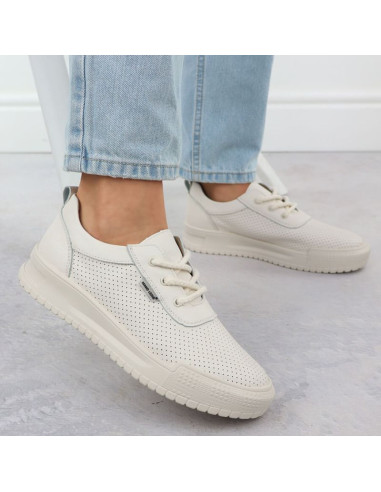 Skórzane sneakersy damskie na koturnie czarne sergio leone pb236-s