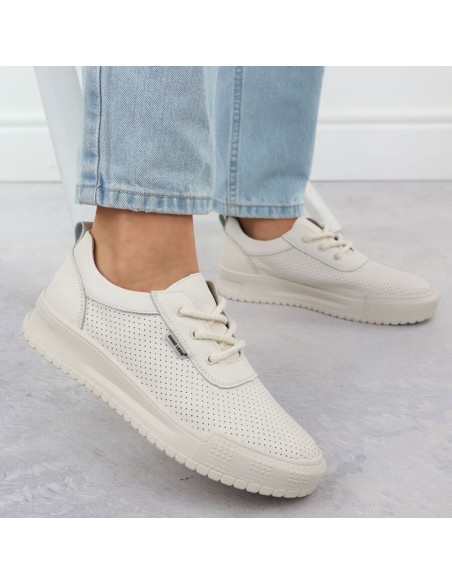 Skórzane sneakersy damskie na koturnie czarne sergio leone pb236-s