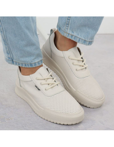 Skórzane sneakersy damskie na koturnie czarne sergio leone pb236-s