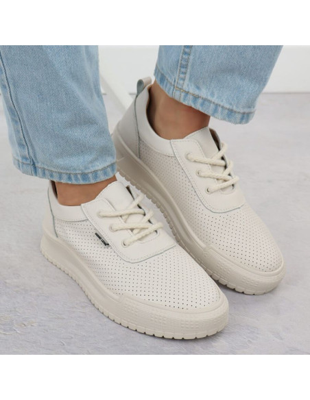 Skórzane sneakersy damskie na koturnie czarne sergio leone pb236-s