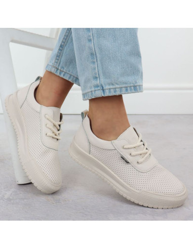 Skórzane sneakersy damskie na koturnie czarne sergio leone pb236-s