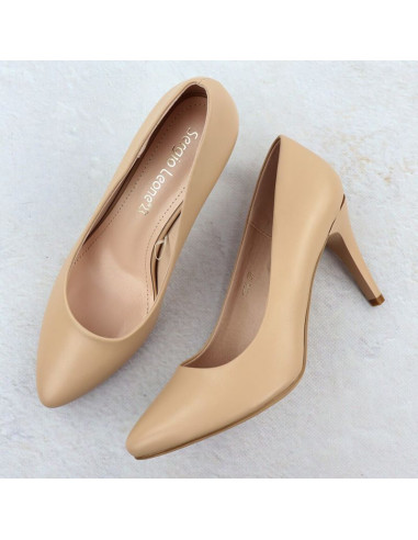 Czółenka szpilki coffe sergio leone 1396