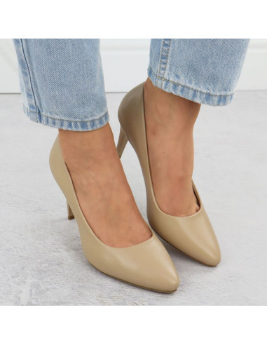 Czółenka szpilki coffe sergio leone 1396