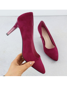 Szpilki czółenka damskie zamszowe fuksja sergio leone 1336