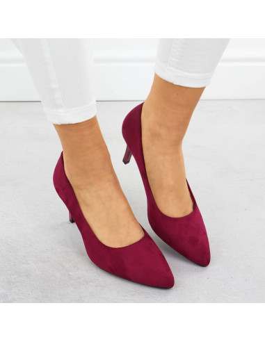 Szpilki czółenka damskie zamszowe fuksja sergio leone 1336