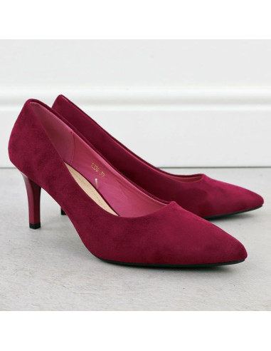 Szpilki czółenka damskie zamszowe fuksja sergio leone 1336