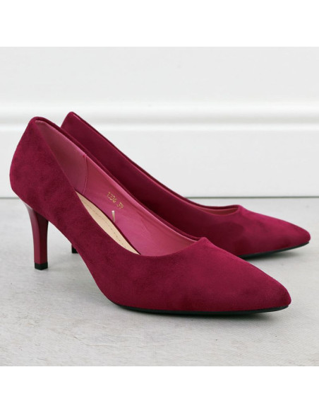 Szpilki czółenka damskie zamszowe fuksja sergio leone 1336