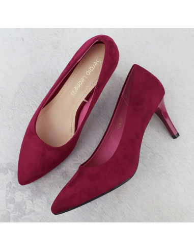 Szpilki czółenka damskie zamszowe fuksja sergio leone 1336