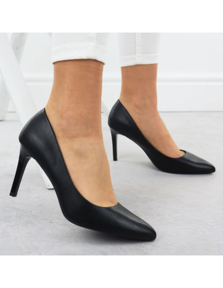 Czółenka szpilki czarne sergio leone 1339