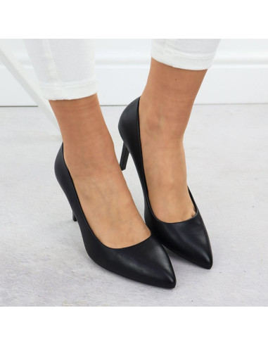 Czółenka szpilki czarne sergio leone 1339