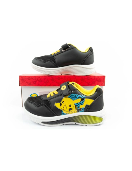 Leomil pokemon buty sportowe dziecięce sneakersy lekkie na rzep czarne żółte