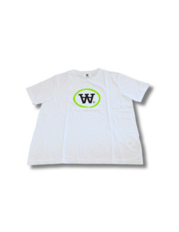 Koszulka uniwersalna wood wood ace t-shirt white/green print - 10135701-2222-18