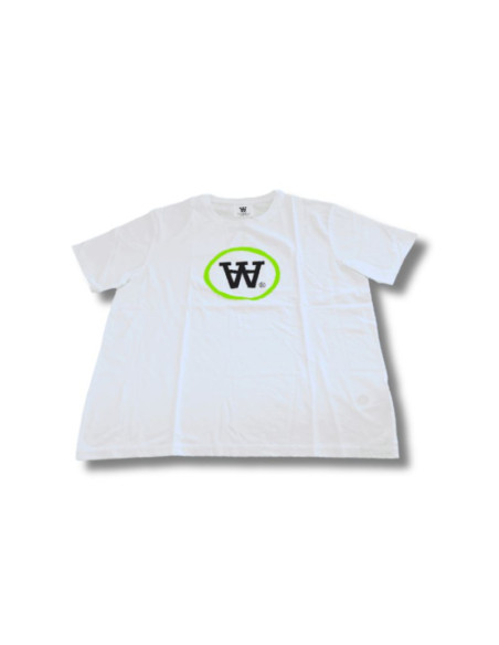 Koszulka uniwersalna wood wood ace t-shirt white/green print - 10135701-2222-18