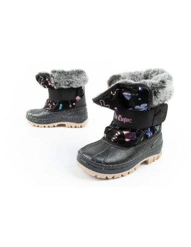 Lee cooper buty zimowe śniegowce dziecięce ocieplane dla dziewczynki czarne