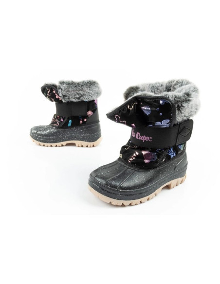 Lee cooper buty zimowe śniegowce dziecięce ocieplane dla dziewczynki czarne