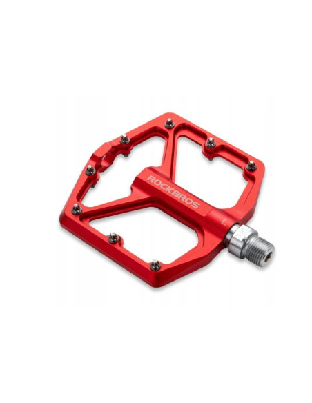 Rockbros pedały rowerowe platformowe czerwone