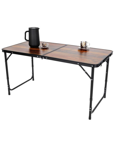 Stolik turystyczny składany kempingowy 120x60x70/62/55cm drewno