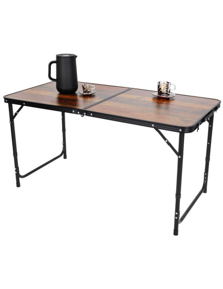 Stolik turystyczny składany kempingowy 120x60x70/62/55cm drewno