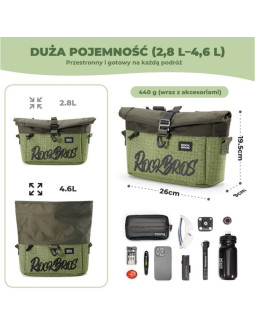 Rockbros torba na kierownicę rowerową 30110102001 2
