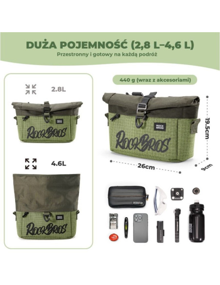 Rockbros torba na kierownicę rowerową 30110102001