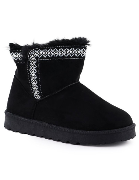 Botki damskie śniegowce zamszowe czarne potocki 06303