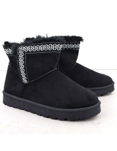 Botki damskie śniegowce zamszowe czarne potocki 06303