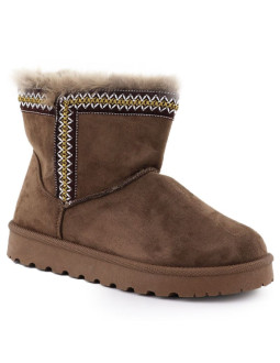 Botki damskie śniegowce zamszowe brązowe potocki 06303