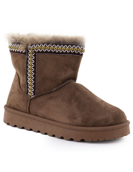 Botki damskie śniegowce zamszowe brązowe potocki 06303