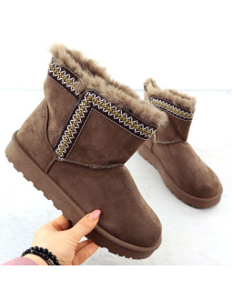 Botki damskie śniegowce zamszowe brązowe potocki 06303 2