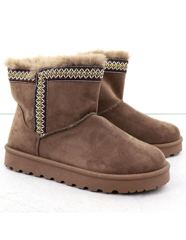 Botki damskie śniegowce zamszowe brązowe potocki 06303