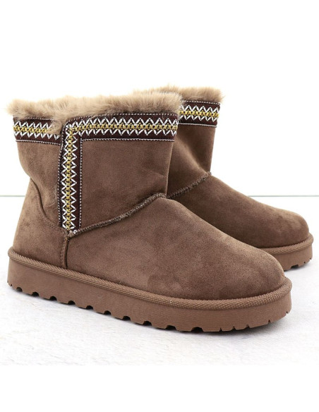 Botki damskie śniegowce zamszowe brązowe potocki 06303