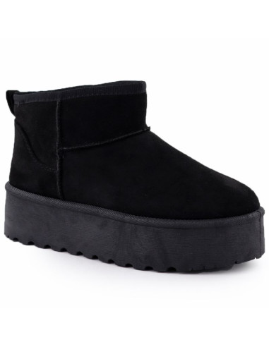 Botki damskie śniegowce zamszowe czarne potocki 16322