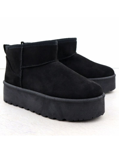 Botki damskie śniegowce zamszowe czarne potocki 16322