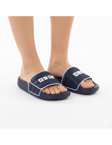 Klapki męskie plażowe basenowe granatowe big star rr174a045