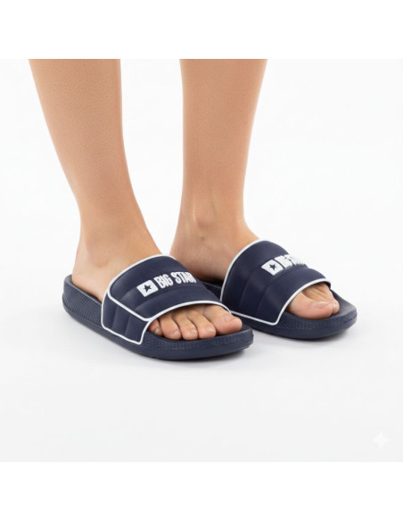Klapki męskie plażowe basenowe granatowe big star rr174a045