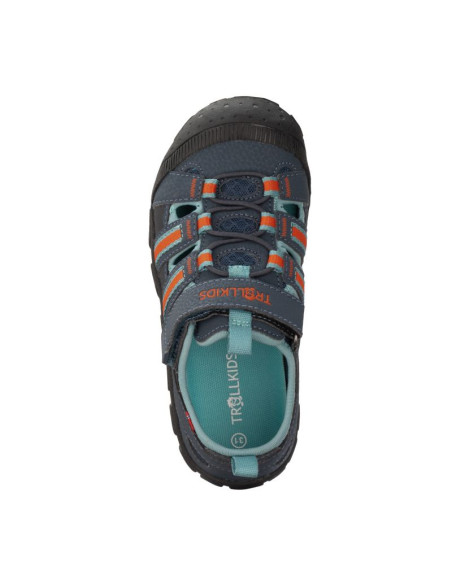 Sandały sportowe dziecięce dla chłopca/dziewczynki trollkids kids sandefjord sandal xt dark navy/dusky turquoise/glow orange (66