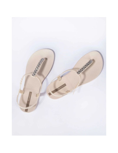 Ipanema sandal class sandały japonki damskie beżowe z cyrkoniami