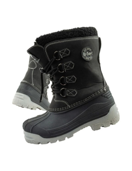 Lee cooper buty zimowe śniegowce dziecięce ocieplane dla chłopca czarne