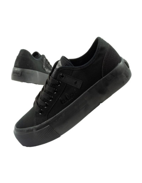 Lee cooper buty sportowe damskie trampki z tkaniny platforma czarne
