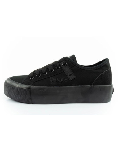 Lee cooper buty sportowe damskie trampki z tkaniny platforma czarne