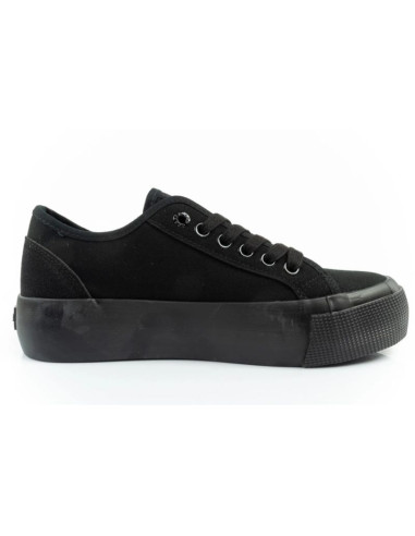 Lee cooper buty sportowe damskie trampki z tkaniny platforma czarne