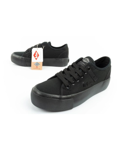 Lee cooper buty sportowe damskie trampki z tkaniny platforma czarne