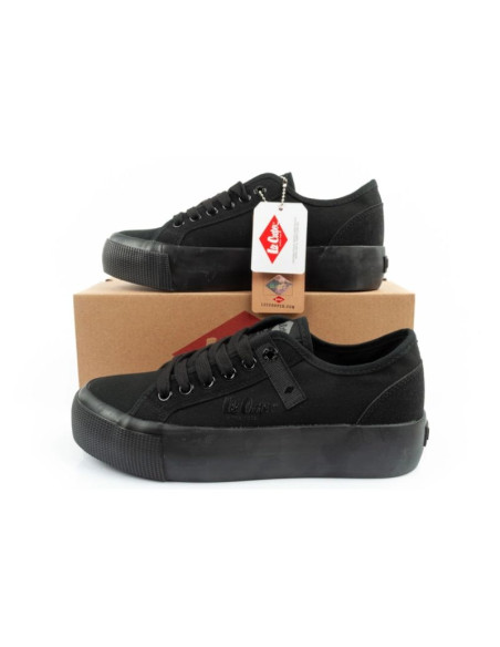 Lee cooper buty sportowe damskie trampki z tkaniny platforma czarne