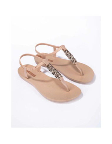 Ipanema sandal class sandały japonki damskie lekkie beżowe ze złotym