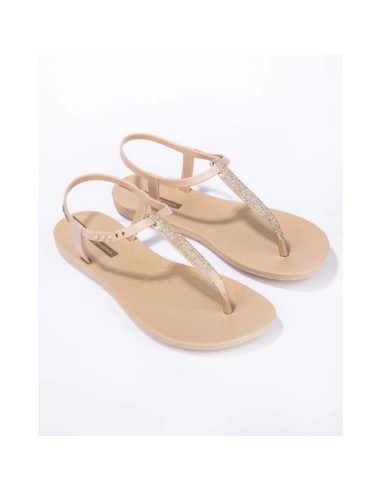 Ipanema sandal class sandały japonki damskie lekkie beżowe ze złotym
