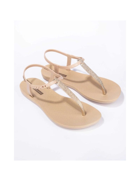 Ipanema sandal class sandały japonki damskie lekkie beżowe ze złotym