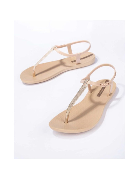 Ipanema sandal class sandały japonki damskie lekkie beżowe ze złotym