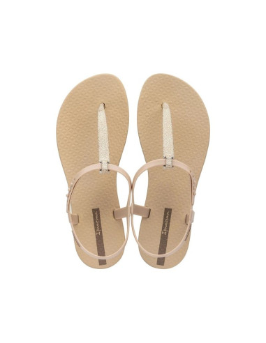Ipanema sandal class sandały japonki damskie lekkie beżowe ze złotym